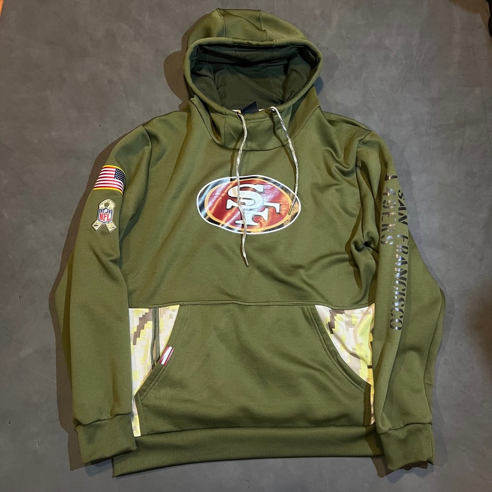 Nike NFL San Francisco 49ers Salute to Service Therma-FIT Hoodie Mens XL Olive